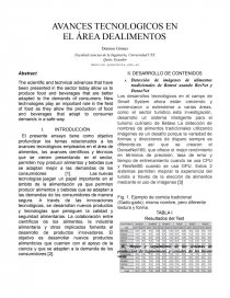AVANCES TECNOLOGICOS EN EL ÁREA DE ALIMENTOS. Página 1