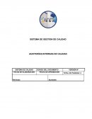 SISTEMA DE GESTION DE CALIDAD AUDITORÍAS INTERNAS DE CALIDAD