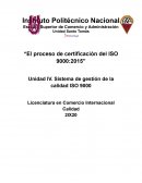 El proceso de certificación del ISO 9000: 2015