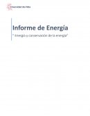 Informe de Energía “ Energía y conservación de la energía”