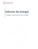 Informe de Energía “ Energía y conservación de la energía”