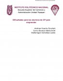 Dificultades para los alumnos de CP para emprender