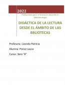 DIDÁCTICA DE LA LECTURA DESDE EL ÁMBITO DE LAS BIBLIOTECAS