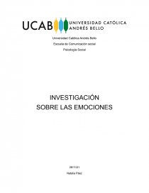 INVESTIGACIÓN SOBRE LAS EMOCIONES. Página 1