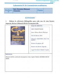 Laboratorio N° 05: Lineamientos académicos. Página 1