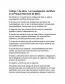 Código 1 de ética: La investigación científica en el Parque Nacional de Manu