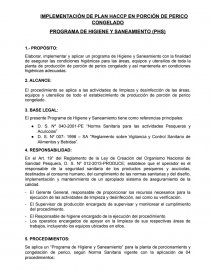 PROGRAMA DE HIGIENE Y SANEAMIENTO. Página 1