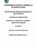 SÍLABO DE LA ASIGNATURA: GÉNERO Y DERECHOS HUMANOS
