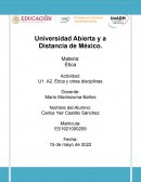 U1. A2. Ética y otras disciplinas