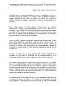 La perdida de nutrientes durante el procesado de alimentos