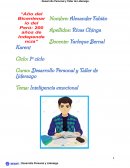 Desarrollo Personal y Taller de Liderazgo Tema: Inteligencia emocional