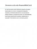 Documento escrito sobre Responsabilidad Social
