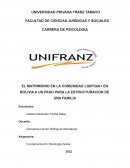 El matrimonio en personas LGBTQ+ EN BOLIVIA