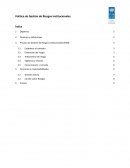 Política de Gestión de Riesgos Institucionales