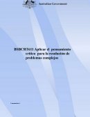 Aplicar el pensamiento crítico para la resolución de problemas complejos