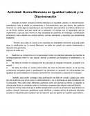 Norma Mexicana en Igualdad Laboral y no Discriminación