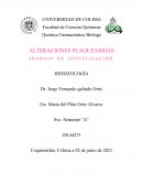Alteraciones plaquetarias. Trombocitopenia