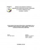 PATIOS PRODUCTIVOS PARA FORTALECER EL CONOCIMIENTO DE LA COMUNIDAD (SIMÓN RODRÍGUEZ), SOBRE SIEMBRA Y CULTIVO DE PLANTAS DE PRODUCCIÓN ALIMENTARIA