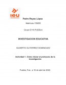 INICIO DEL PROTOCOLO DE INVESTIGACION