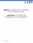 PLANEACION Y CONTROL DE LA PRODUCCION