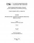 Discusión de Caso: “A propósito de la Situación Laboral de los Médicos en el Perú”