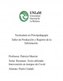 Intervención en tiempos de Covid