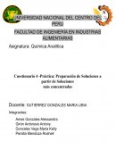 Práctica: Preparación de Soluciones a partir de Soluciones más concentradas