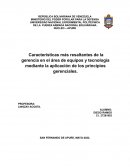 Características más resaltantes de la gerencia en el área de equipos y tecnología mediante la aplicación de los principios gerenciales