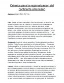 Criterios para la regionalización del continente americano