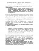ELABORACIÓN DE LA PROPIA ÉTICA PROFESIONAL PERSONAL