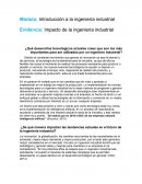 Evidencia: Impacto de la ingeniería industrial