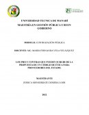 LOS PRO Y CONTRAS QUE PUEDEN SURGIR DE LA PROPUESTA DE UN CÓDIGO DE ÉTICA PARA PROVEEDORES DEL ESTADO