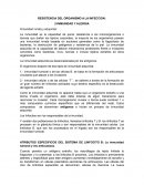 Resistencia del organismo a la infeccion