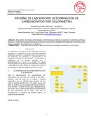 INFORME DE LABORATORIO DETERMINACION DE CARBOHIDRATOS POR COLORIMETRIA