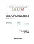 PLAN EDUCATIVO PARA LA ORIENTACIÓN SOBRE LA VIOLENCIA DE GÉNERO CONTRA LA MUJER EN LA COMUNIDAD 17 DE JUNIO