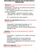 MEDICAMENTOS DE MAYOR USO EN OBSTETRICIA Y GINECOLOGIA
