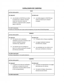CATALOGOS DE CUENTAS CAJA ACTIVO CIRCULANTE. Página 1