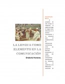 LA LENGUA COMO ELEMENTO EN LA COMUNICACIÓN