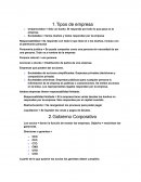 Finanzas corporativas. Tipos de empresa