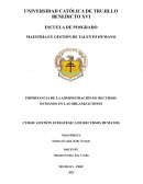 IMPORTANCIA DE LA ADMINISTRACIÓN DE RECURSOS HUMANOS EN LAS ORGANIZACIONES