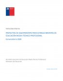 PROYECTOS DE EQUIPAMIENTO PARA ESTABLECIMIENTOS DE EDUCACIÓN MEDIA TÉCNICO PROFESIONAL