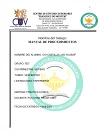 Manual de procedimientos. Práctica clínica. Página 1