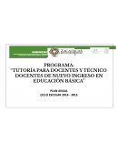 Tutoría para docentes y técnico docentes de nuevo ingreso en educación básica