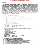 Actividad de razonamiento verbal de Cuarto