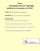 Tipologías jurídicas de la empresa en el Perú