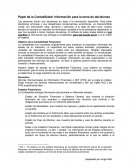 Papel de la Contabilidad: Información para la toma de decisiones