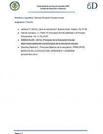 Principios de la educación y su aplicación en la vida cotidiana de una escuela. Página 2