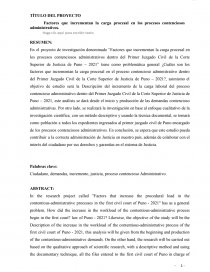 Factores que incrementan la carga procesal en los procesos contenciosos administrativos. Página 1