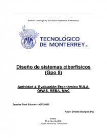 Evaluación Ergonómica RULA, OWAS, REBA, MAC. Página 1