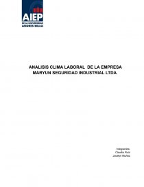 ANALISIS CLIMA LABORAL DE LA EMPRESA MARYUN SEGURIDAD INDUSTRIAL LTDA.. Página 1